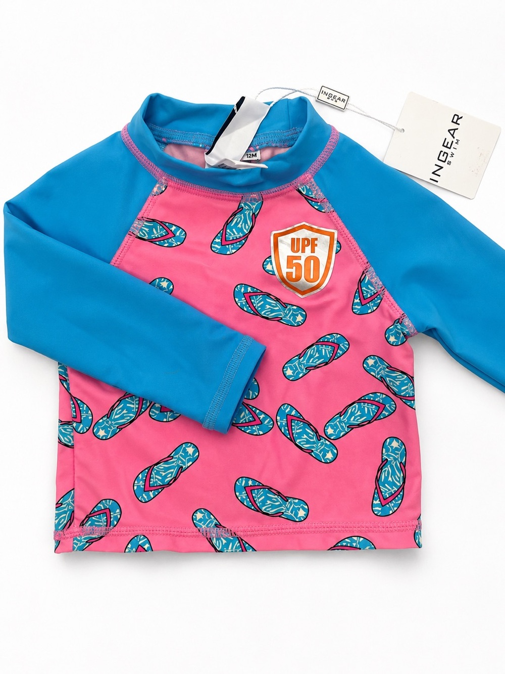 Ingear Kids Pink & Blue UPF 50 Flip-Flop Rashguard
